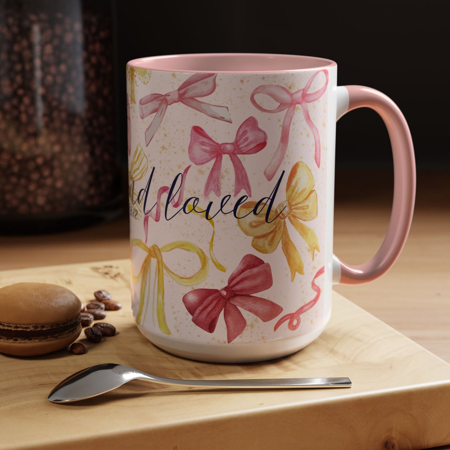 Accent Mug - Chosen and Loved Coquette Pink and Yellow