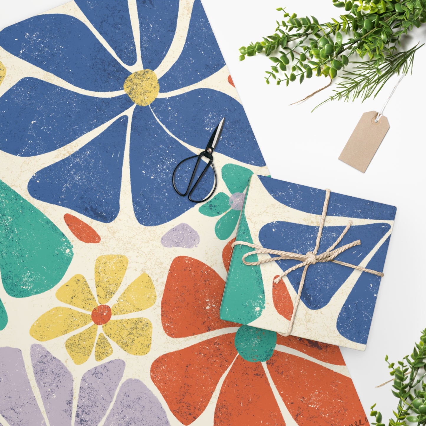 Dancing Flowers Wrapping Paper