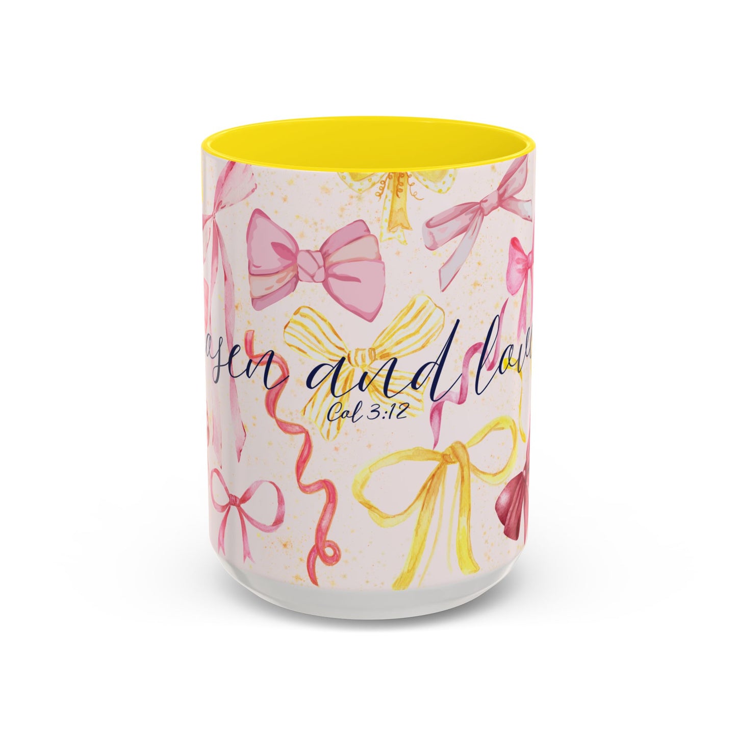 Accent Mug - Chosen and Loved Coquette Pink and Yellow