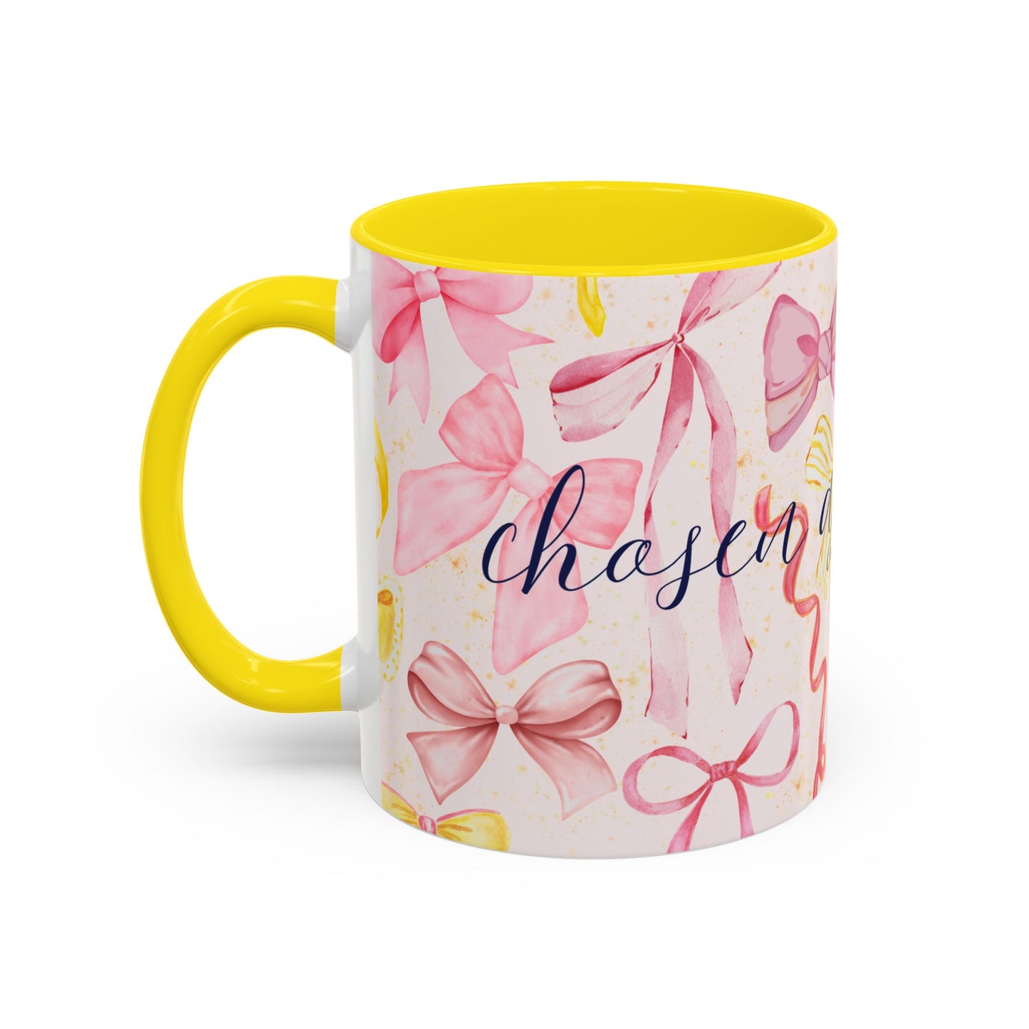 Accent Mug - Chosen and Loved Coquette Pink and Yellow