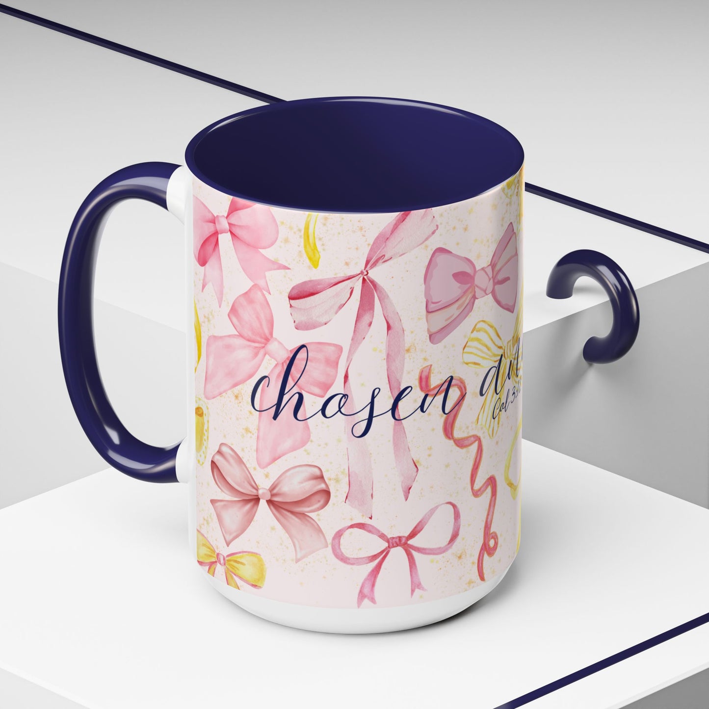 Accent Mug - Chosen and Loved Coquette Pink and Yellow