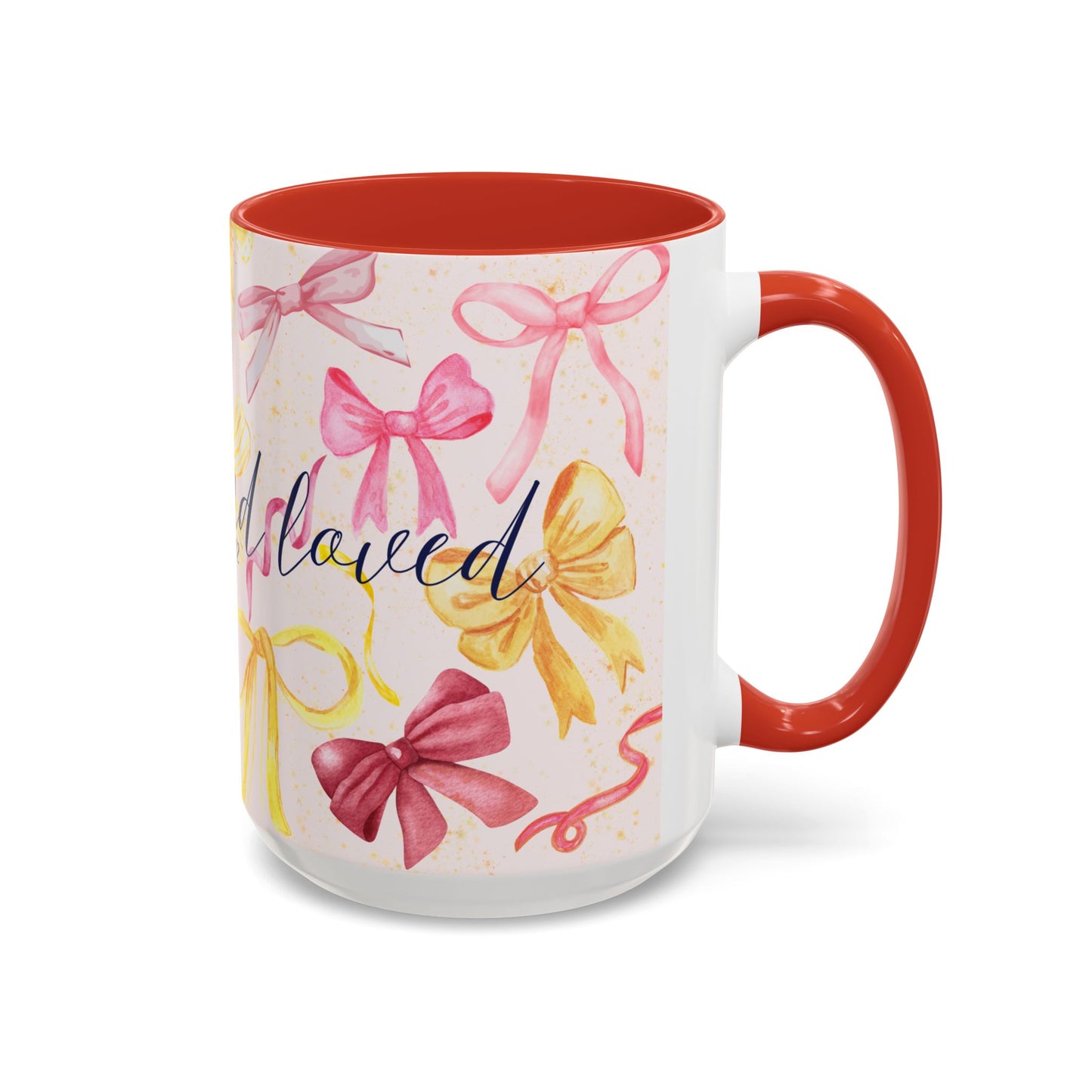 Accent Mug - Chosen and Loved Coquette Pink and Yellow