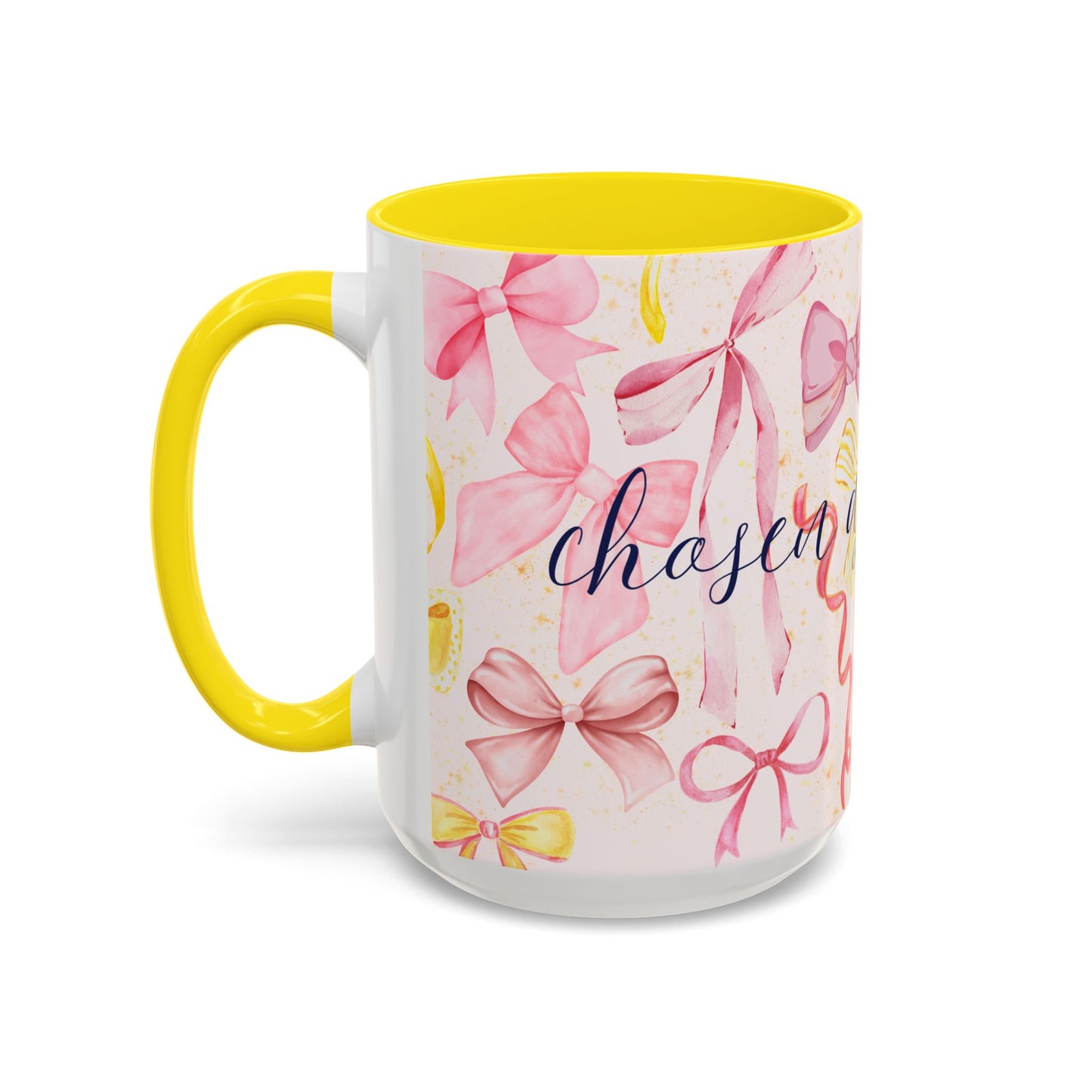 Accent Mug - Chosen and Loved Coquette Pink and Yellow