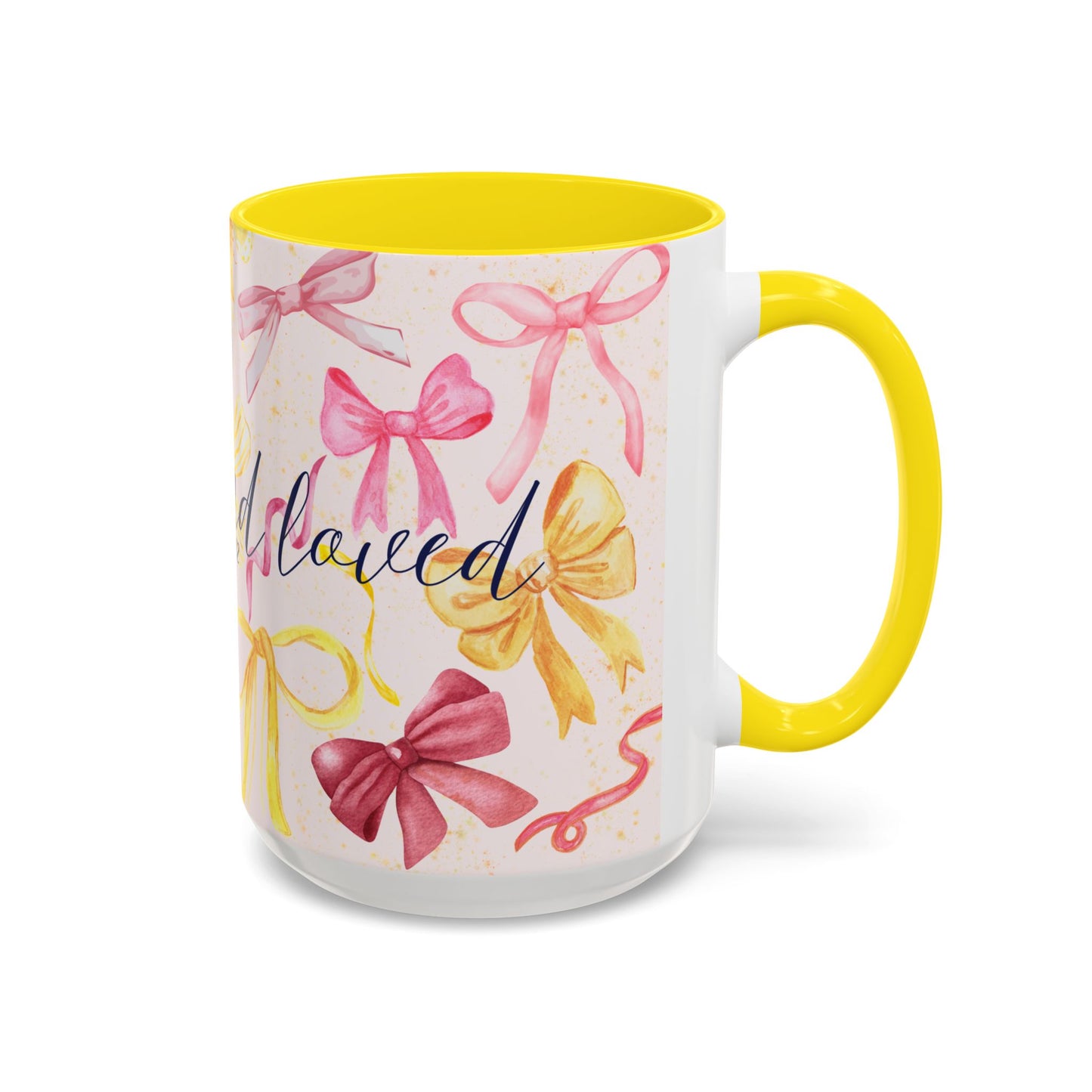 Accent Mug - Chosen and Loved Coquette Pink and Yellow