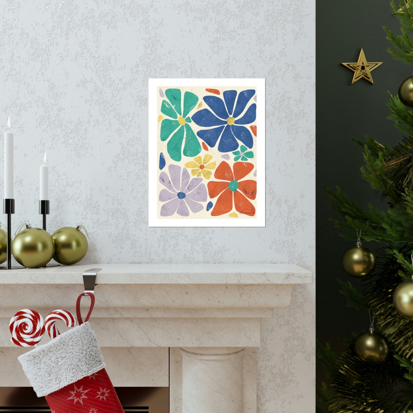 Dancing Flowers at Tea by CicelyRenee Premium Matte Vertical Posters