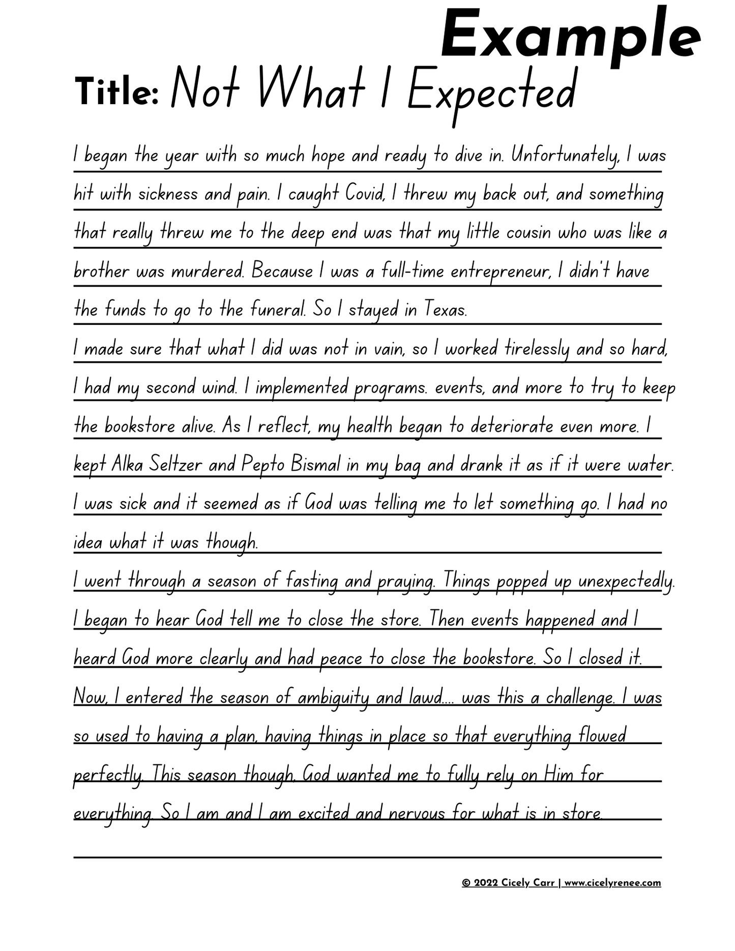 Micro Memoirs 2022 Week 1