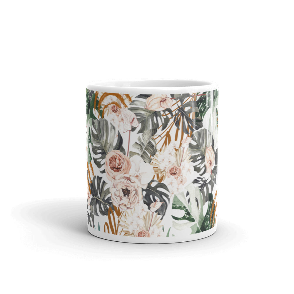 Pretty In Peace Plants White glossy mug