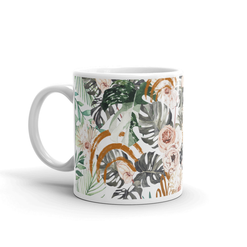 Pretty In Peace Plants White glossy mug