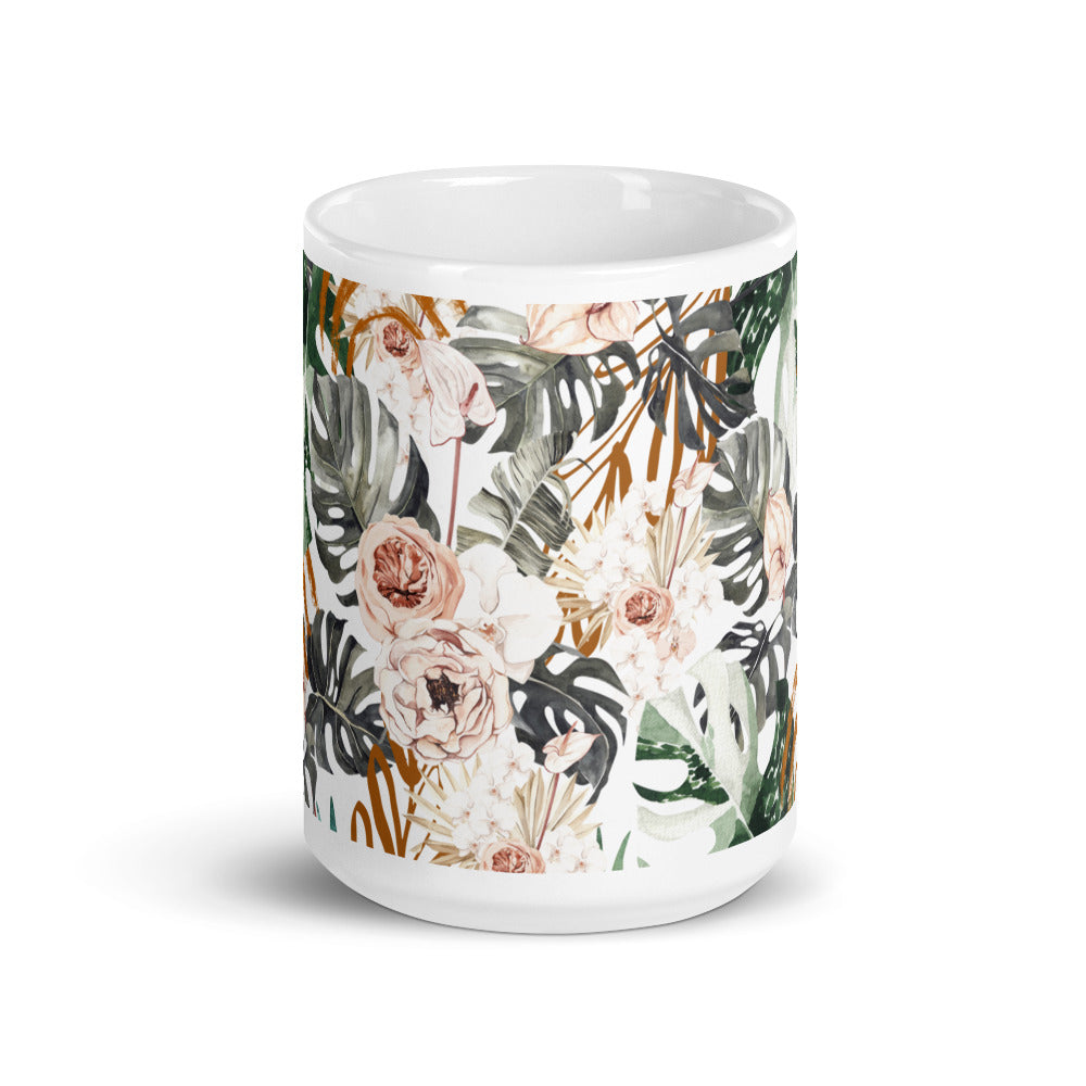 Pretty In Peace Plants White glossy mug