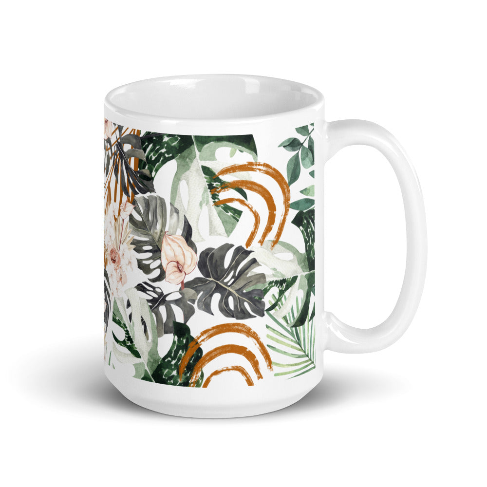 Pretty In Peace Plants White glossy mug