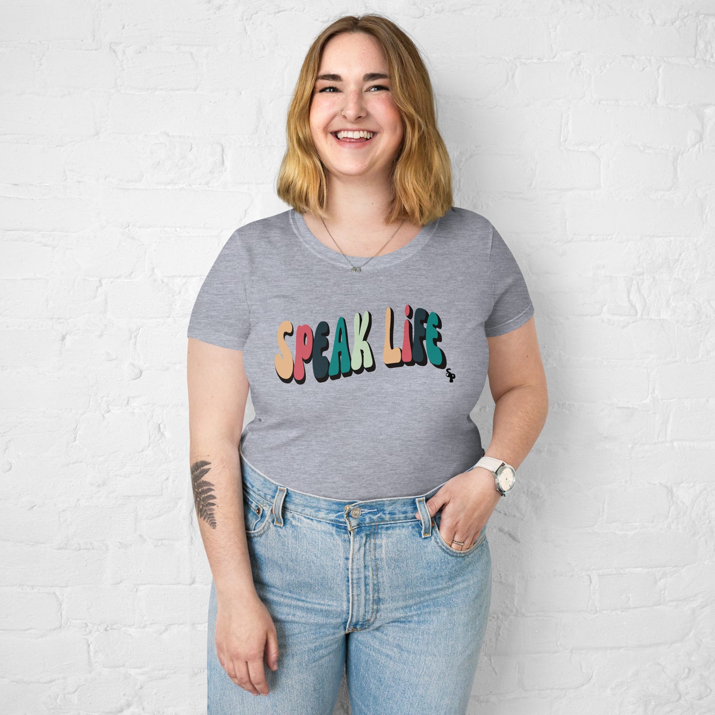 Speak Life Sincerely Peace Women’s fitted t-shirt