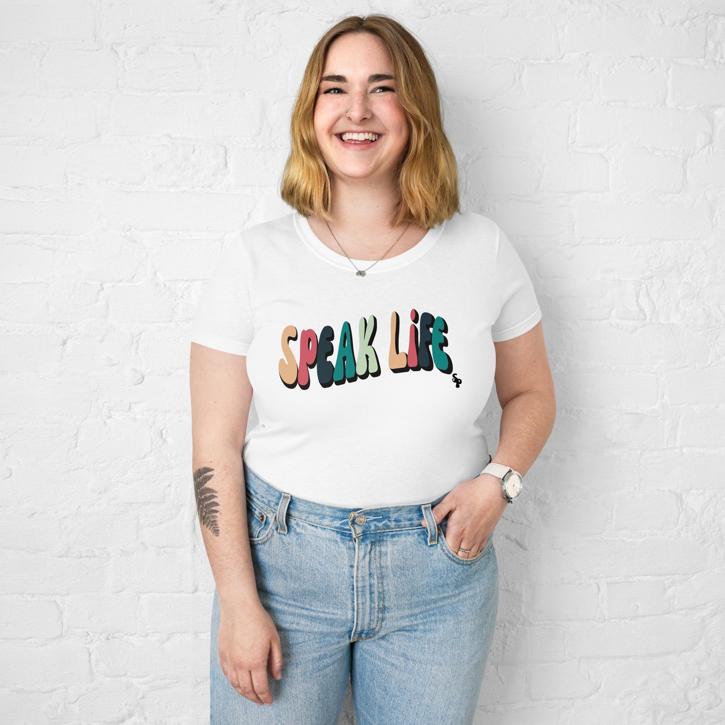 Speak Life Sincerely Peace Women’s fitted t-shirt