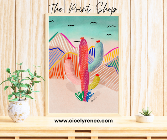 Funky Cactus Art Print - TPS