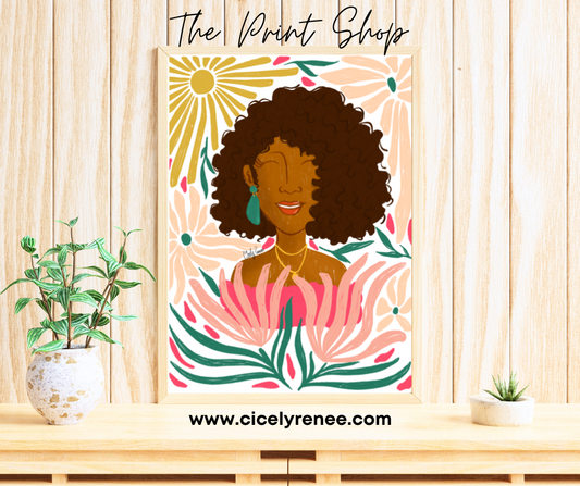 She Blooms Brightly Art Print - TPS