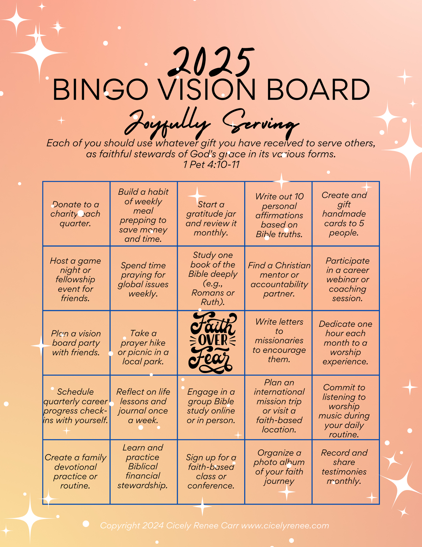 Faith in Action Bingo | Christian Growth Digital Kit