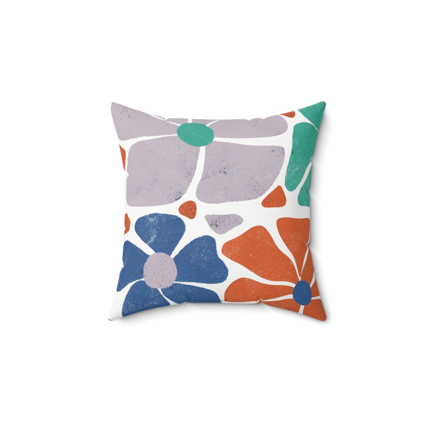 Dancing Flowers in Spring Spun Polyester Square Pillow